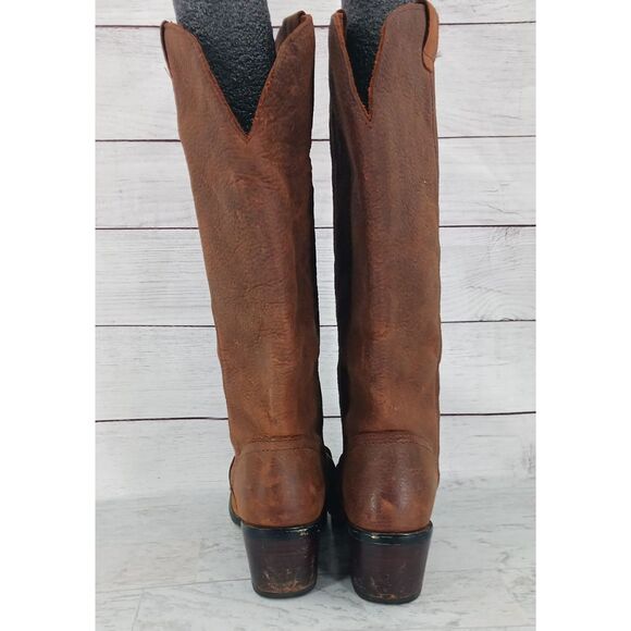 Durango 14 Inch Brown Belted Western Boots Cowboy Cowgirl Sz 6 - Picture 8 of 11